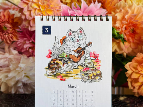 Paper Puffin 2026 Calendar Tiny Cats in Cowboy Hats 