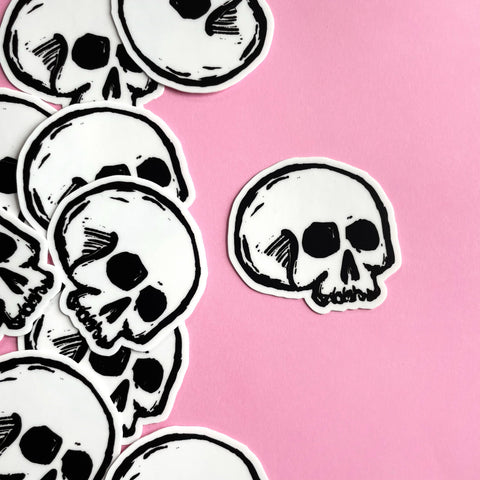 Pier Six Press Sticker Mini Skull