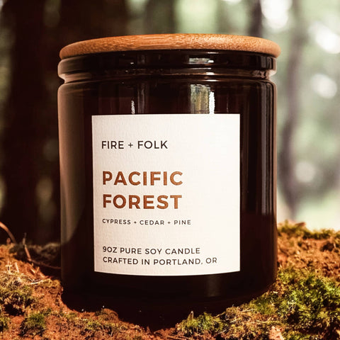Fire + Folk 9oz Pure Soy Candle Pacific Forest