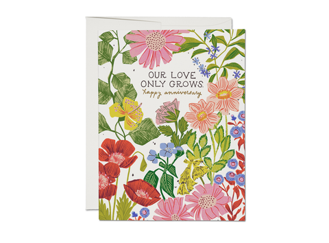 Red Cap Card Our Love Only Grows Anniversary