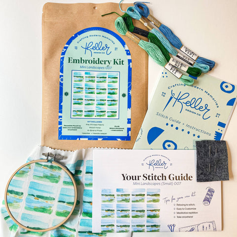 Keller Design Embroidery Kit Mini Watercolor Landscapes