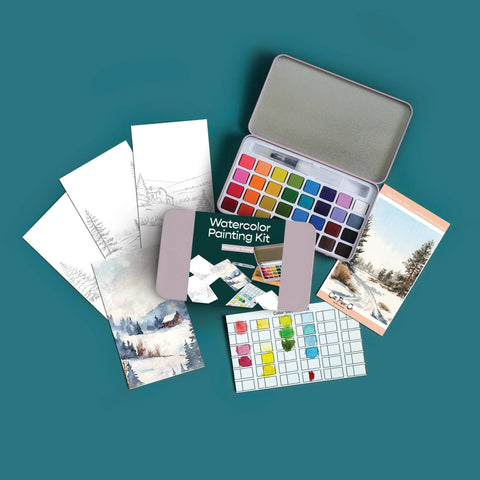 Cate Paper Co. Midwinter Forest watercolor painting kit