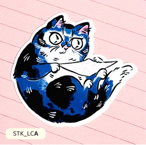 Paper Puffin Sticker Letter Loving Cat