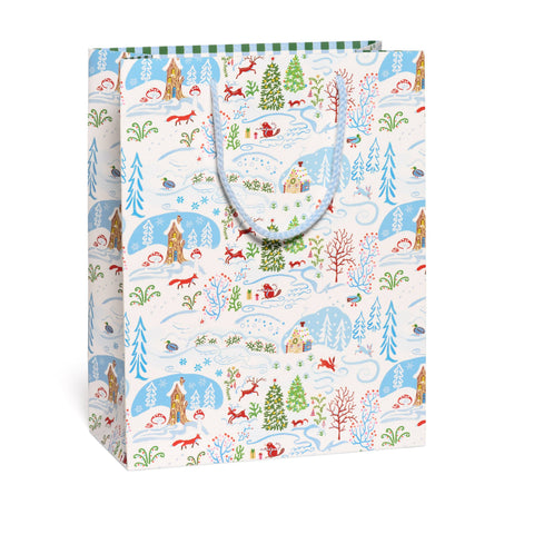 Red Cap Cards Gift Bag Winter Wonderland