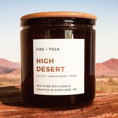 Fire + Folk 9oz Pure Soy Candle High Desert