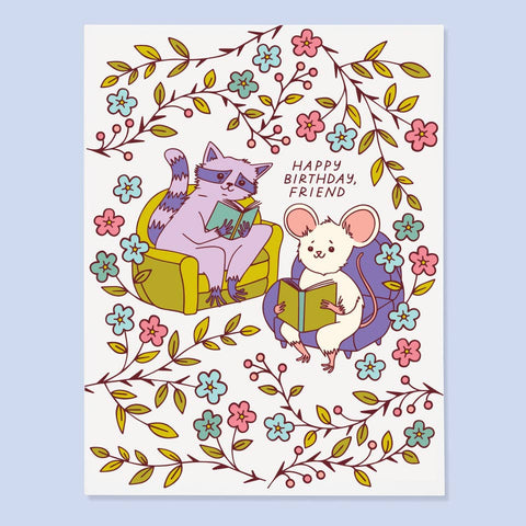 The Good Twin Bday Card Reading Critters