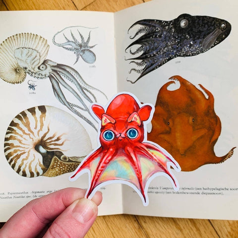Paper Puffin Sticker Vampire Squid