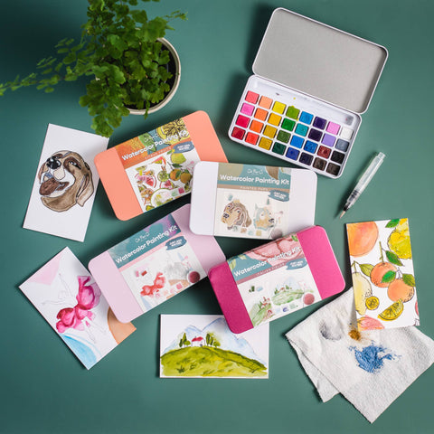 Cate Paper Co. Winter Village watercolor painting kit
