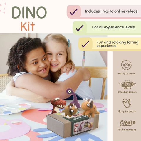 Woolbuddy Needle Felting Dinosaur Kit