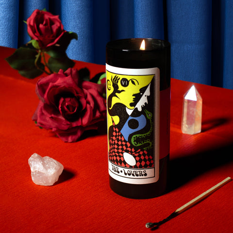 54 Celsius Candle Tarot Lovers, Orange & Moss