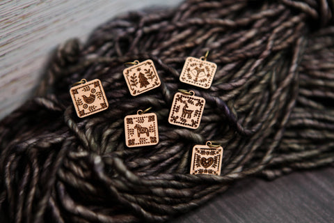 Sunrise Grove Stitch Markers Nordic Knitting Block