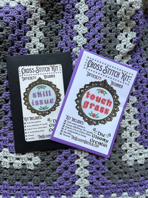 The Gloomy Gremlin Cross Stitch Kit Stitch or Die