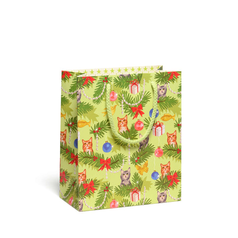 Red Cap Gift Bag Meowy Christmas