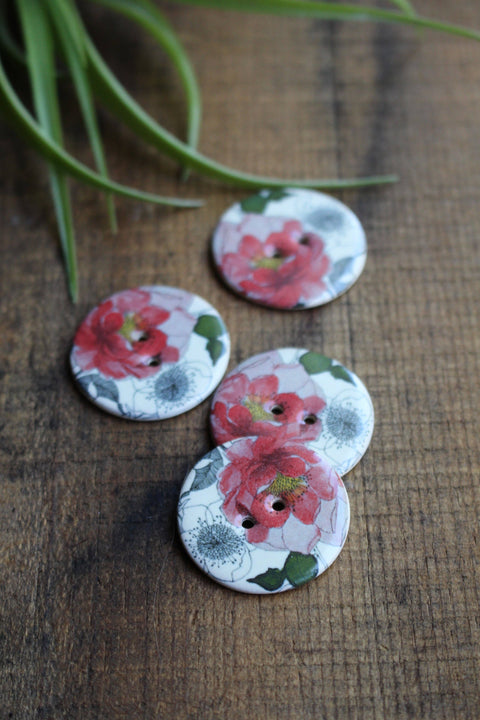 NNK Press Ceramic Button Vintage Florals
