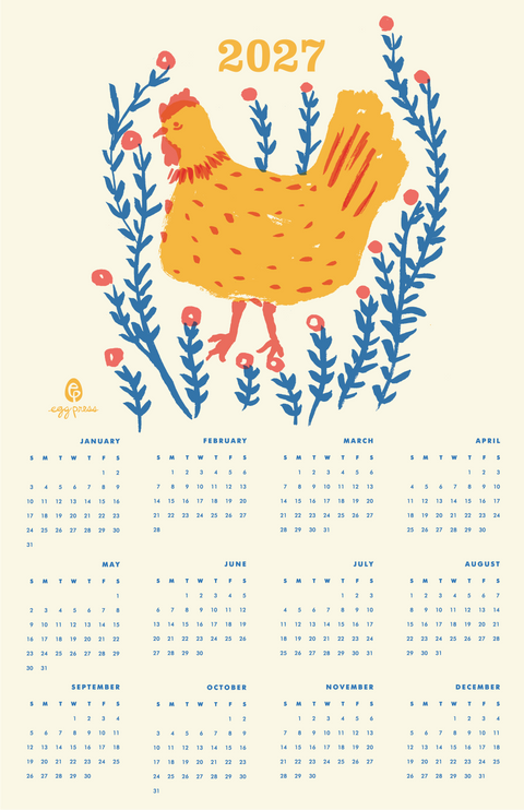 Egg Press 2027 Calendar Chicken
