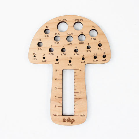 Knit & Gather Mushroom Gauge Tool