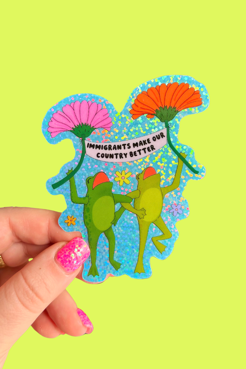 The Peach Fuzz Sticker Immigrants Make Our Country Better
