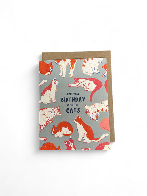 Wild Optimist Birthday Card I Hope Your Birthday is Full of Cats
