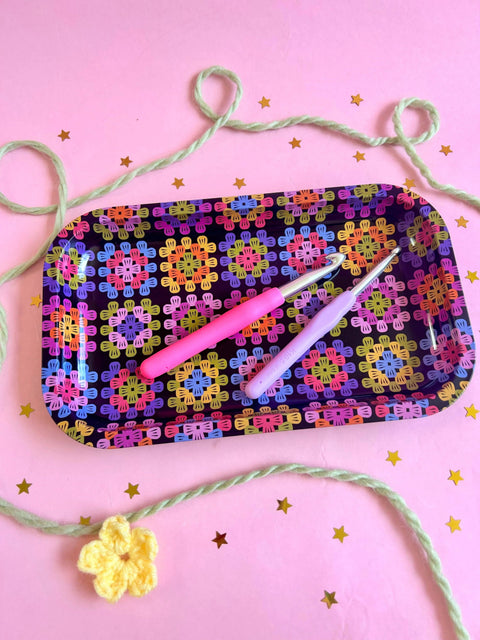 The Peach Fuzz Large Granny Square Tray