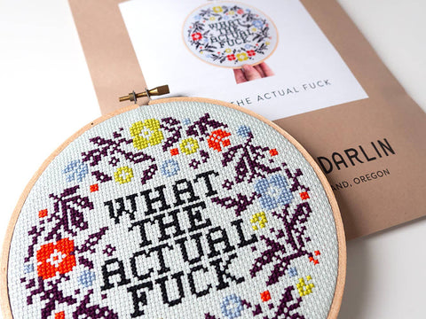 Junebug and Darlin Cross Stitch Kit What the Actual Fuck