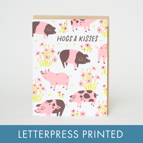 Egg Press Card Pigs Punny Love