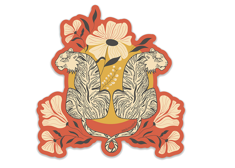 Amicreative Vinyl Sticker Entwined Tiger