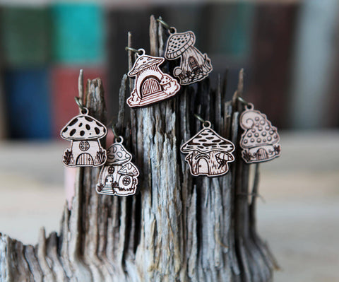 Sunrise Grove Stitch Markers Mushroom Houses