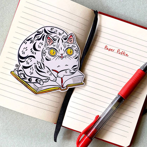 Paper Puffin Sticker Book Striped Cat