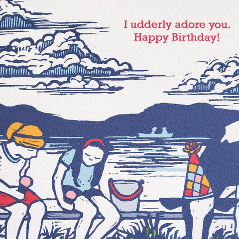 Little Green Card Birthday I Udderly Adore You