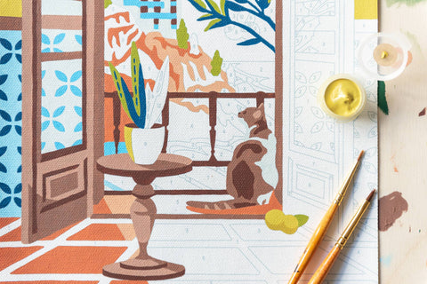 Elle Crée Coastal Catnap Paint-by-Number Kit