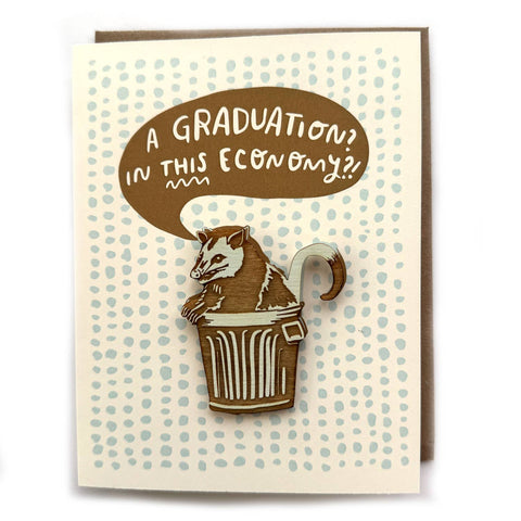 SnowMade Magnet w/ Card Economy Graduation Possum