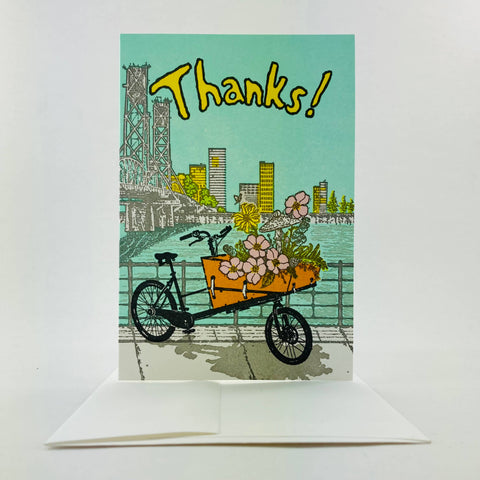Old School Stationers Thanks! Cargo Bike Card