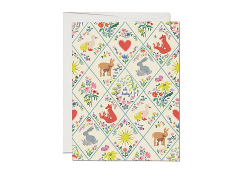 Red Cap Card Woodland Critters