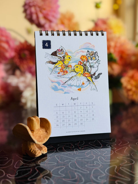 Paper Puffin 2026 Calendar Tiny Cats in Cowboy Hats 