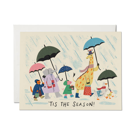 Red Cap Cards Greeting Card Rainy Season