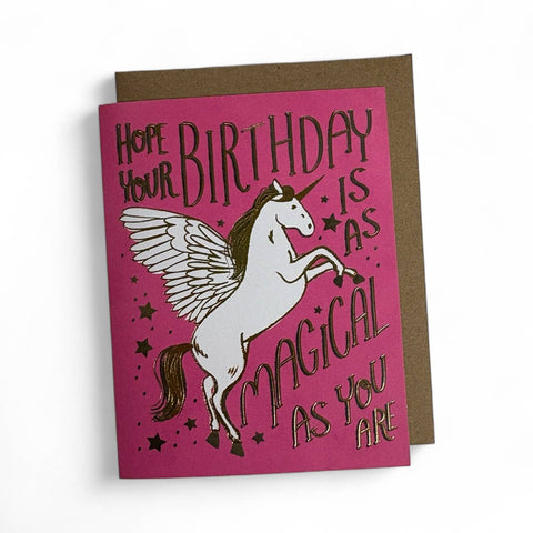 Wild Optimist Goldfoil Birthday Card Unicorn Birthday