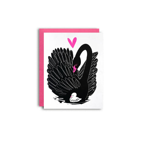 Pier Six Press Card Swan and Cygnet