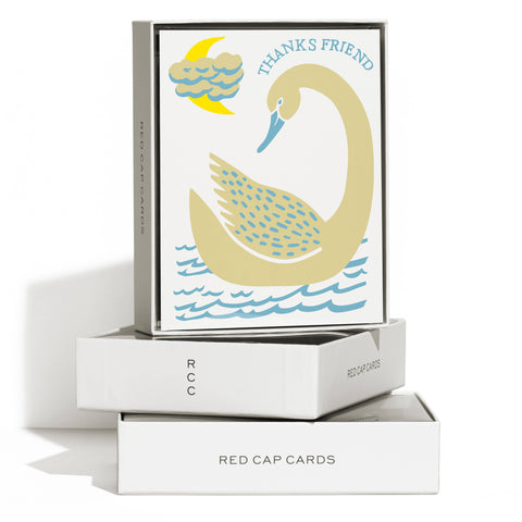 Red Cap Card Friend Swan
