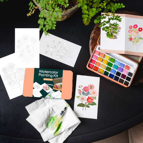 Cate Paper Co. Watercolor Kit Zinnia Garden