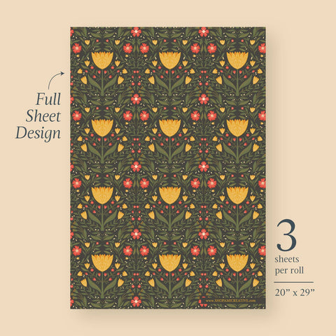 Amicreative Wrapping Paper Rolls Tulip Garden