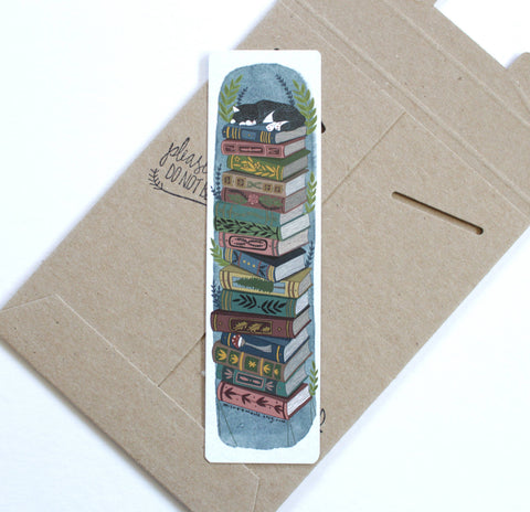 michele maule Bookmark Cozy Cat with Books