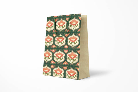 Amicreative Large Gift Bag Green Trellis