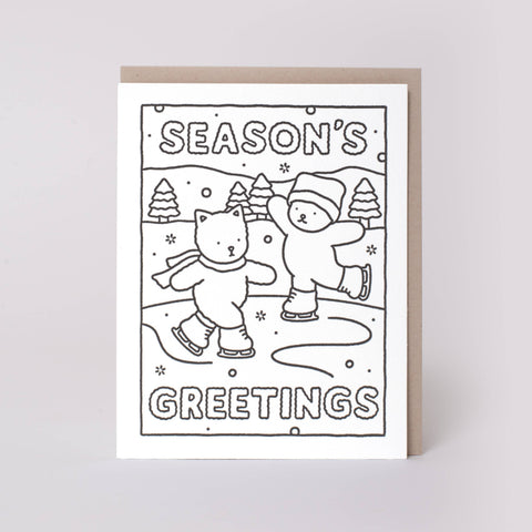 Egg Press Coloring Card Season's Greetings