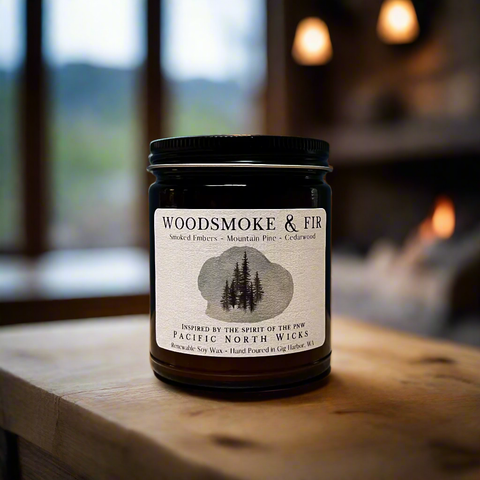 Pacific North Wicks Woodsmoke & Fir Candle Rustic Evergreen
