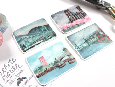 michele maule Portland Bridge Sticker Set
