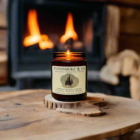 Pacific North Wicks Woodsmoke & Fir Candle Rustic Evergreen