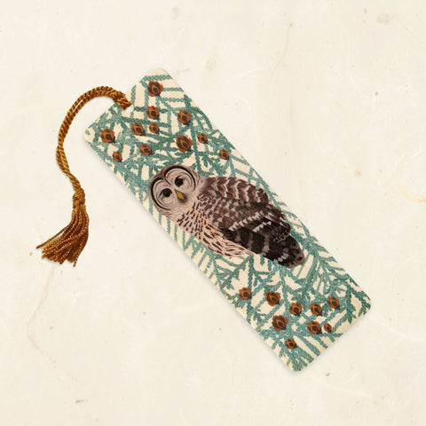 Little Gold Fox Designs Bookmark with Tassel Barred Owl