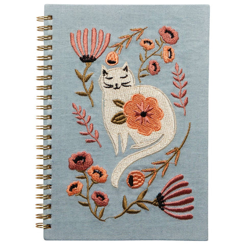 Danica Studio Embroidered Notebook Catbloom