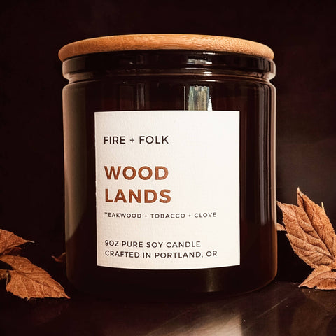 Fire + Folk 9oz Pure Soy Candle Woodlands