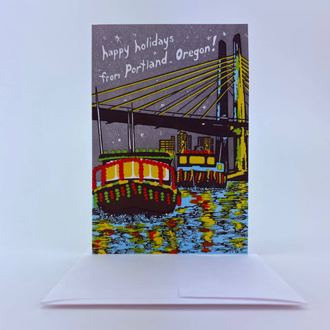 Old School Stationers Card Set Portland, Oregon Happy Holidays!
